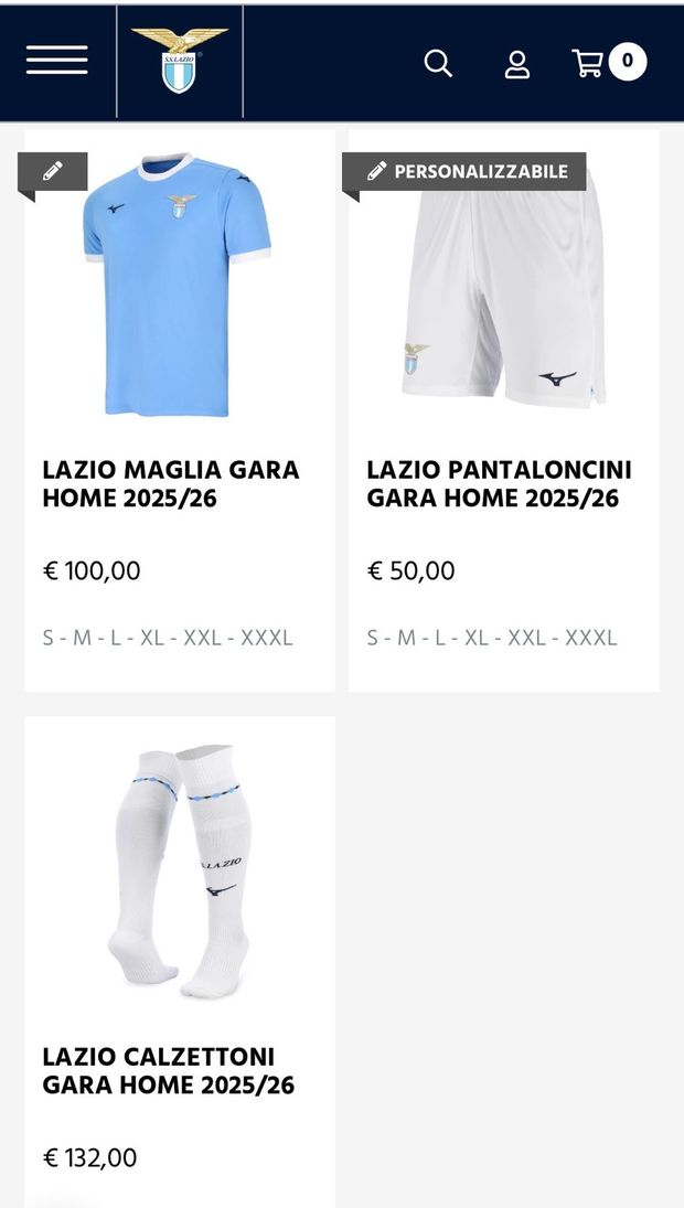 Lazio, altra gaffe sui nuovi kit: i calzettoni in vendita a 132 euro- immagine 2