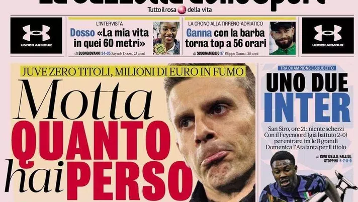 PRIMA PAGINA GAZZETTA DELLO SPORT OGGI: “Inzaghi al rinnovo, ci metto la firma”