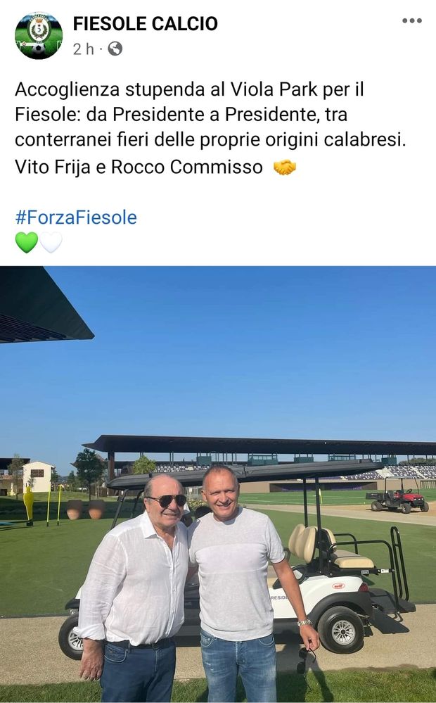 FOTO- Commisso incontra il presidente del Fiesole: “Fieri delle proprie origini”- immagine 2