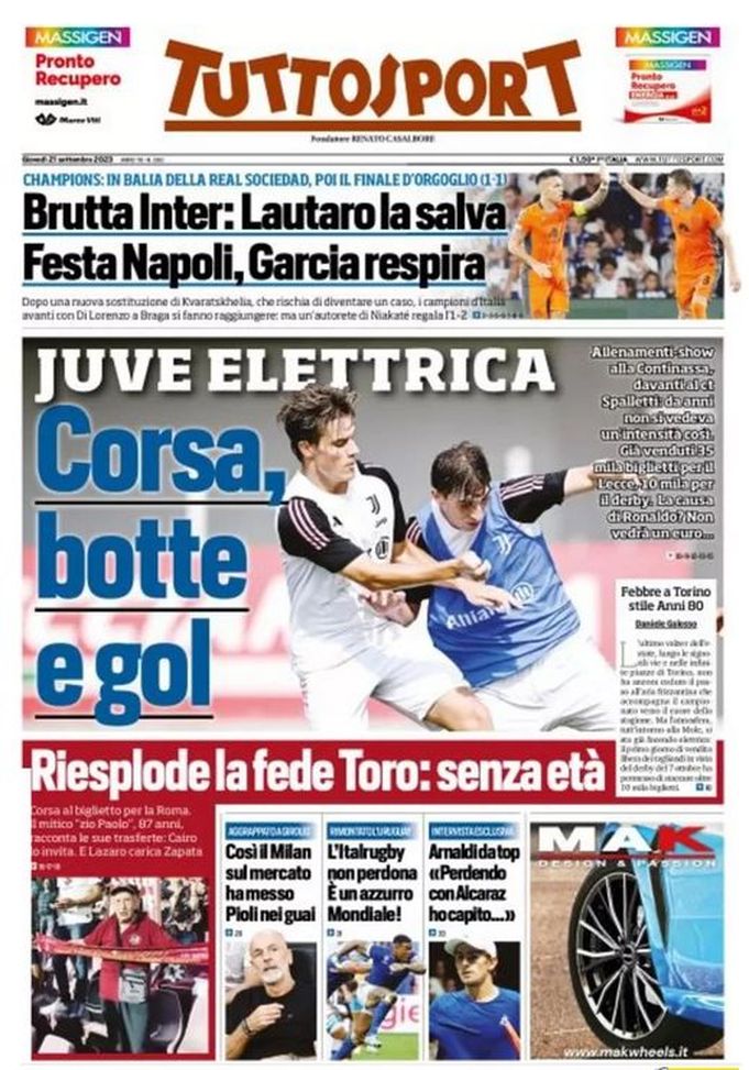 EDICOLA TS – Brutta Inter: Lautaro la salva. In balia della Real Sociedad, finale d’orgoglio - immagine 1