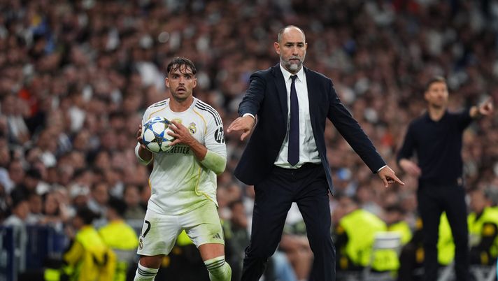 MADRID, SPAIN - OCTOBER 22: Igor Tudor, Head Coach of Juventus, gestures during the UEFA Champions League 2025/26 League Phase MD3 match between Real Madrid C.F. and Juventus at Estadio Santiago Bernabeu on October 22, 2025 in Madrid, Spain. (Photo by Angel Martinez/Getty Images) Champions League, i risultati: Juventus sconfitta, pareggia l’Atalanta. Le altre… - immagine 1