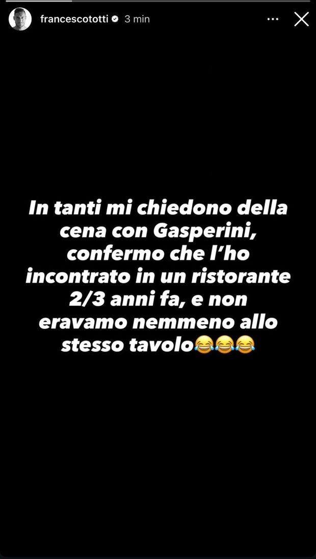 Totti e la cena con Gasp: “Risale a 2-3 anni fa e non eravamo allo stesso tavolo”- immagine 2