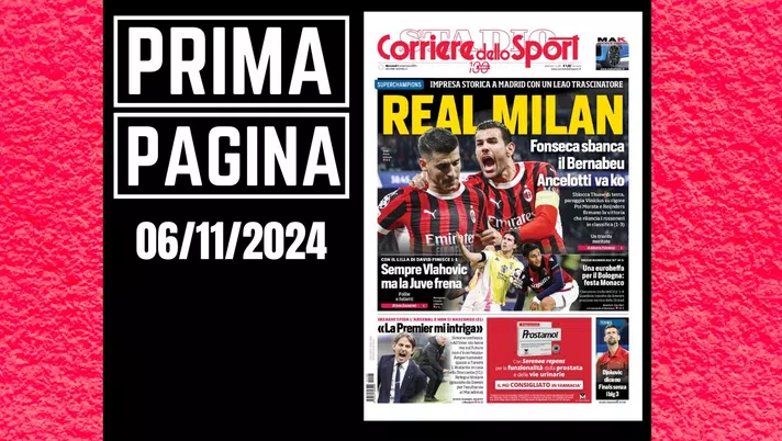 Prima Pagina Corriere dello Sport 6 novembre