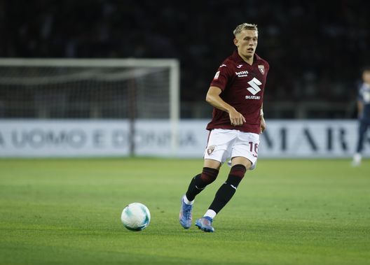 TURIN, ITALY - AUGUST 18: Marcus Pedersen of Torino FC during the Coppa Italia match between Torino FC and Modena FC at Stadio Olimpico Grande Torino on August 18, 2025 in Turin, Italy. Photo: Nderim Kaceli