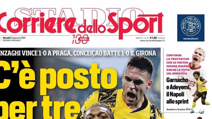prima pagina corriere dello sport oggi