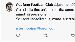 Torino-Pisa 1-0, le reazioni social: “Squadra indecifrabile come l’allenatore”