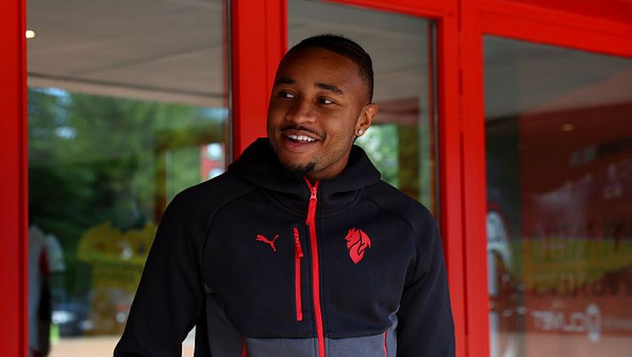 CAIRATE, ITALY - SEPTEMBER 02: Christopher Nkunku of AC Milan looks on upon his arrival at Milanello before an AC Milan Training Session at Milanello on September 02, 2025 in Cairate, Italy. (Photo by Giuseppe Cottini/AC Milan via Getty Images) Nkunku