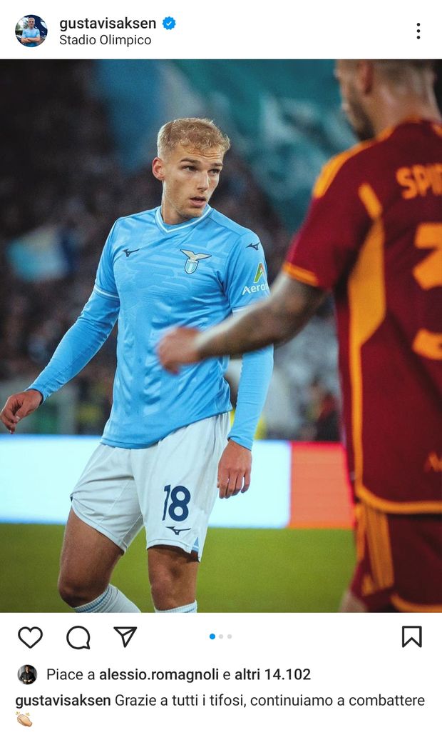 Derby della Capitale – Lazio, Isaksen: “Grazie tifosi, si continua a combattere”- immagine 2