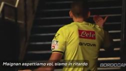 Colombo stizzito con Maignan già nel sottopassaggio prima della partita