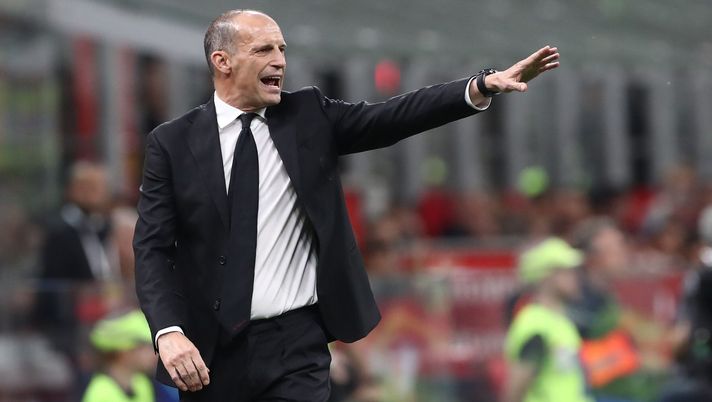 MILAN, ITALY - APRIL 26: AC Milan coach Massimiliano Allegri gestures during the Serie A match between AC Milan and Juventus FC at Giuseppe Meazza Stadium on April 26, 2026 in Milan, Italy. (Photo by Marco Luzzani/Getty Images) ritiro dimaro napoli