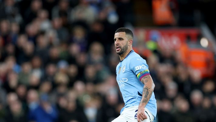 LIVERPOOL, ENGLAND - DECEMBER 01:  Manchester City's Kyle Walker during the Premier League match between Liverpool FC and Manchester City FC at Anfield on December 01, 2024 in Liverpool, England. (Photo by Carl Recine/Getty Images)  Walker-City-Milan-calciomercato