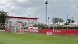 La Fiorentina si “allea” con il Siviglia per l’allenamento di oggi (FOTO)