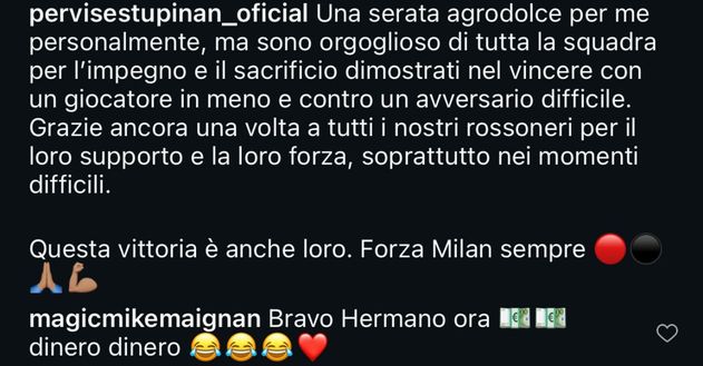 Il messaggio social di Estupinan post Milan-Napoli: “Per me è stata una serata agrodolce”- immagine 3