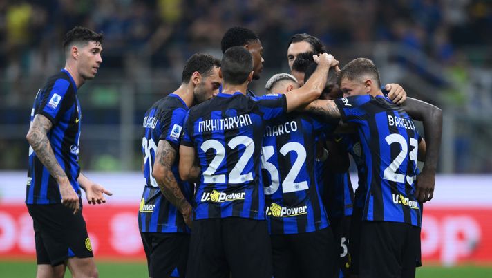 MILAN, ITALY - SEPTEMBER 16: Marcus Thuram of FC Internazionale celebrates with teammates after scoring his team's second goal during the Serie A TIM match between FC Internazionale and AC Milan at Stadio Giuseppe Meazza on September 16, 2023 in Milan, Italy. (Photo by Mattia Pistoia - Inter/Inter via Getty Images) Serie A, Inter-Milan 5-1: cinquina nerazzurra ed eurogol di Thuram - immagine 1