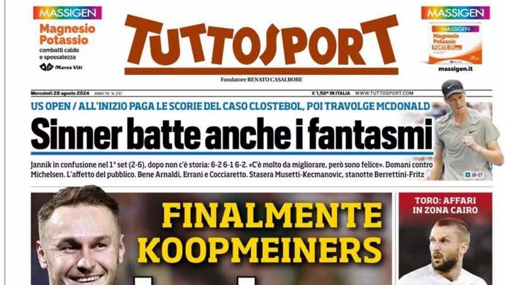 prima pagina tuttosport oggi