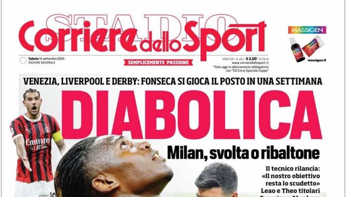 PRIMA PAGINA CORRIERE DELLO SPORT OGGI: “Conte, sarto di Napoli” prima pagina corriere dello sport oggi