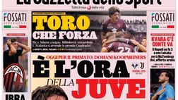 PRIMA PAGINA GAZZETTA DELLO SPORT OGGI: “Kvara c è, Conte va”