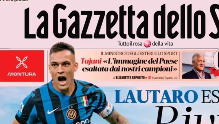 PRIMA PAGINA GAZZETTA DELLO SPORT OGGI: “Lautaro: “Rivince la mia Inter” - immagine 1