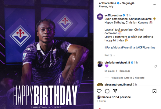 FOTO – Kouamé festeggia 26 anni: gli auguri della Fiorentina- immagine 2