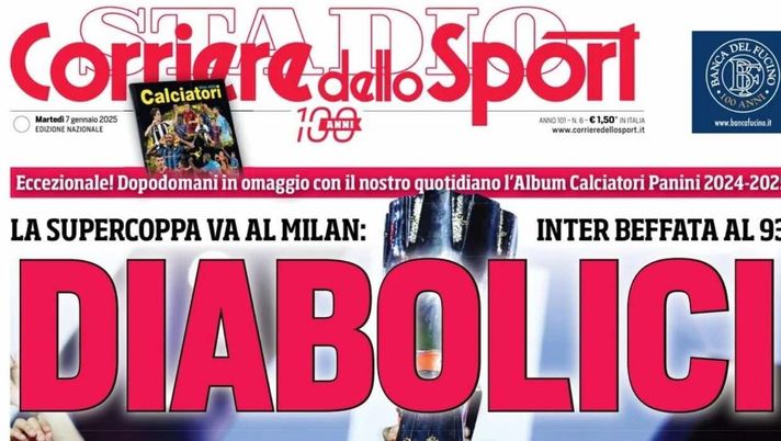 prima pagina corriere dello sport oggi