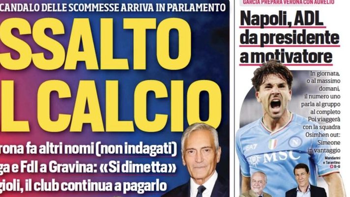 IL NAPOLI SUI MEDIA – Le prime pagine dei giornali di oggi 19 ottobre 2023 - immagine 1