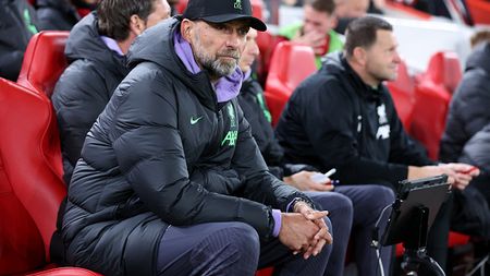 LIVERPOOL, ENGLAND - OCTOBER 05: Juergen Klopp, Manager of Liverpool, looks on prior to the UEFA Europa League match between Liverpool FC and R. Union Saint-Gilloise at Anfield on October 05, 2023 in Liverpool, England. (Photo by Alex Livesey/Getty Images)