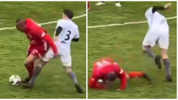 Viene scherzato da El-Hadji Diouf con un tunnel, Macron risponde con un fallaccio