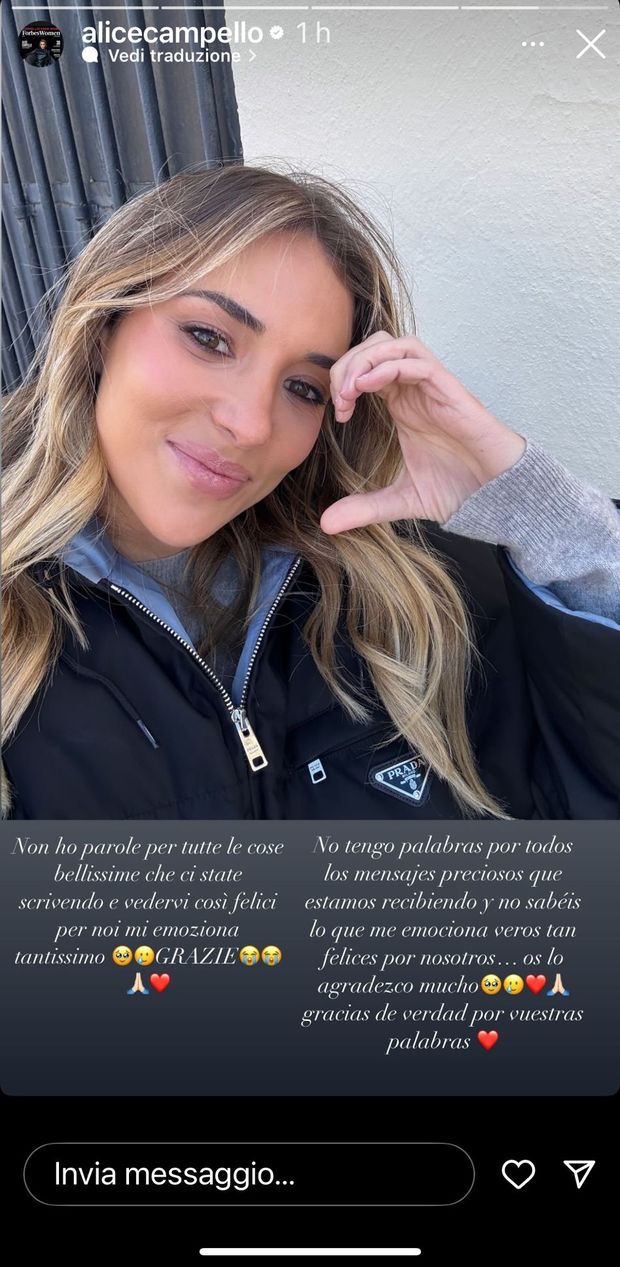 Campello e Morata tornano insieme, Alice ringrazia i follower: “Non ho parole perché…”- immagine 3
