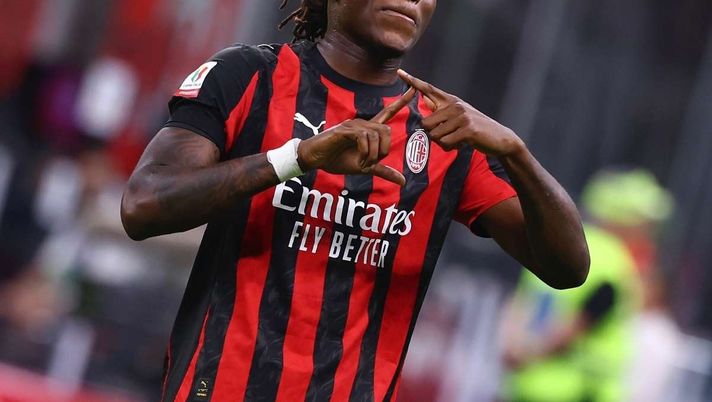 esultanza gol Rafael Leao AC Milan Milan-Bari 1-0 Coppa Italia 2025-2026