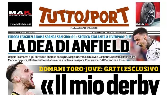 prima pagina tuttosport oggi