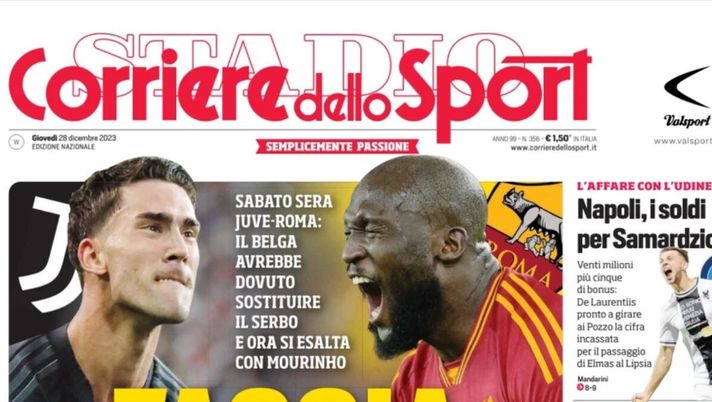 La Prima Pagina Del Corriere Dello Sport “adl Pronto A Versare Ai