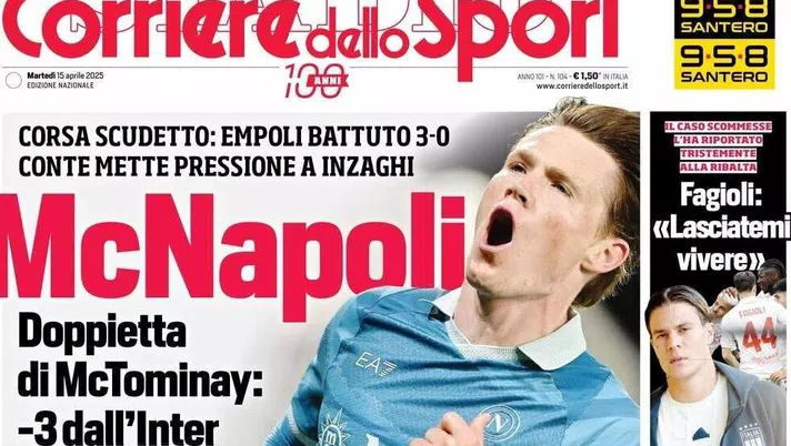 prima pagina corriere dello sport oggi