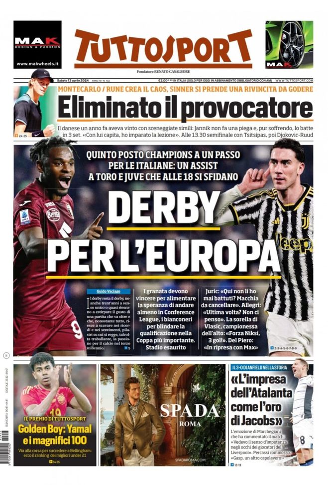 EDICOLA TS – Torino-Juventus è un derby per l’Europa - immagine 1