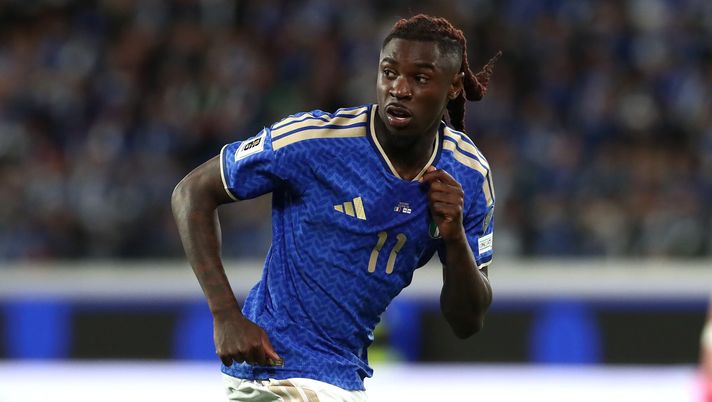 BERGAMO, ITALY - MARCH 26: Moise Kean of Italy looks on during the FIFA World Cup 2026 European Qualifiers KO play-offs match between Italy and Northern Ireland at Stadio di Bergamo on March 26, 2026 in Bergamo, Italy. (Photo by Marco Luzzani/Getty Images) Merlo: “Kean qui fa quello che può. Vanoli? Credo che Paratici voglia altro” - immagine 1