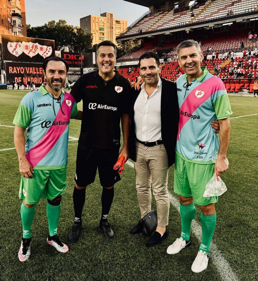 Brocchi, Julio Cesar e Costacurta con la maglia del Rayo Vallecano