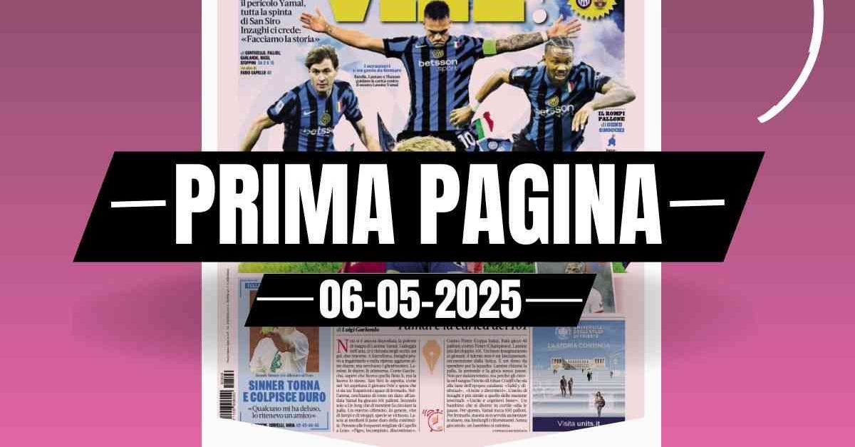 Prima pagina da Pianetamilan.it prima pagina gazzetta dello sport inter vai con il barcellona