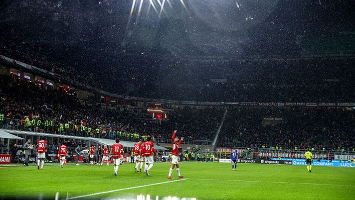 MILAN, ITALY - MARCH 15: Tijjani Reijnders of AC Milan celebrates after scoring the his team's second goal during the Serie A match between AC Milan and Como at Stadio Giuseppe Meazza on March 15, 2025 in Milan, Italy. (Photo by Giuseppe Cottini/AC Milan via Getty Images) Carattere Milan