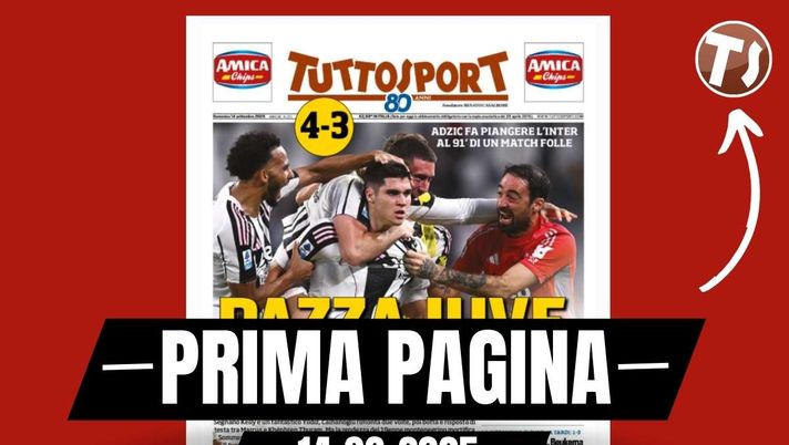 Prima pagina Tuttosport: sorridono Juventus e Napoli