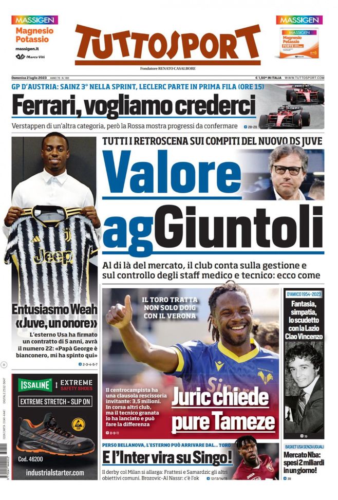 EDICOLA / TS: L’Inter vira su Singo, il derby col Milan si allarga - immagine 1