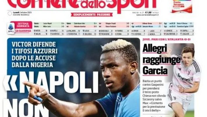 EDICOLA CDS – Osimhen difende i tifosi del Napoli, ma resta il gelo con il club - immagine 1