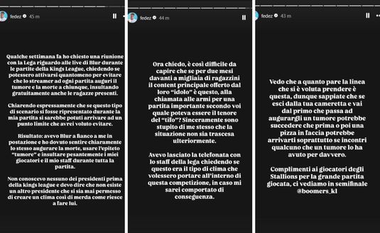 Kings League, rissa sfiorata tra Fedez e Blur. Il rapper: “Se lui augura cose brutte…”- immagine 3