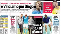 Il Napoli sui media: le prime pagine dei quotidiani di oggi
