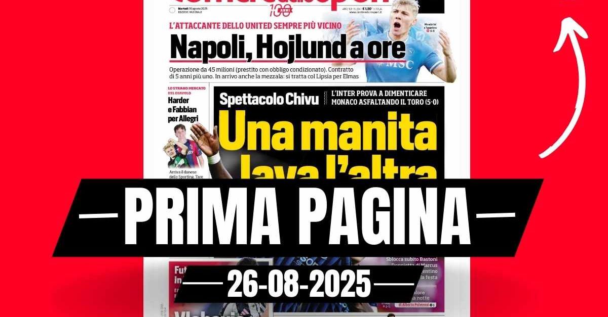 prima pagina corriere dello sport milan harder e fabbian per allegri