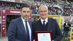 Torino-Roma, omaggiato Ranieri prima della partita: applausi da tutto lo stadio