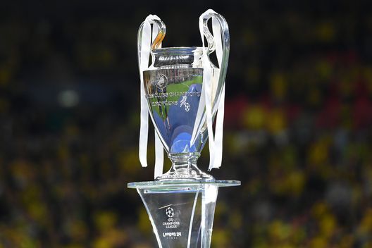 LONDON, ENGLAND - JUNE 01: A detailed view of the UEFA Champions League Trophy following the victory of Real Madrid during the UEFA Champions League 2023/24 Final match between Borussia Dortmund and Real Madrid CF at Wembley Stadium on June 01, 2024 in London, England. (Photo by Justin Setterfield/Getty Images)