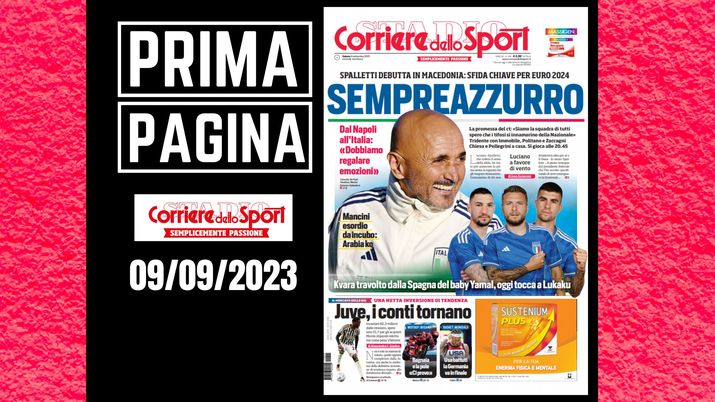 Prima pagina Corriere dello Sport: 'Sempre azzurro'