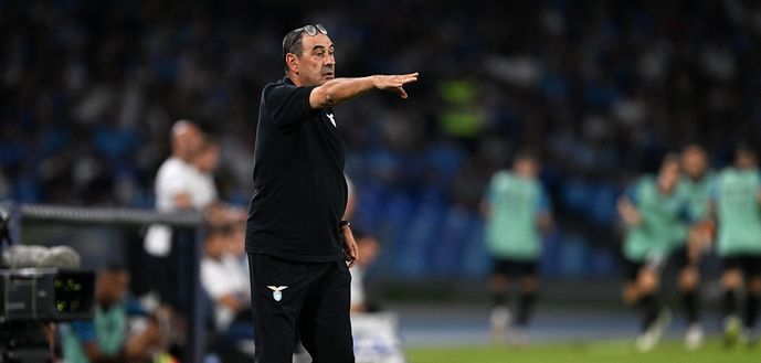 NAPLES, ITALY - SEPTEMBER 02: Maurizio Sarri SS Lazio head coach during the Serie A TIM match between SSC Napoli and SS Lazio at Stadio Diego Armando Maradona on September 02, 2023 in Naples, Italy. (Photo by Francesco Pecoraro/Getty Images)