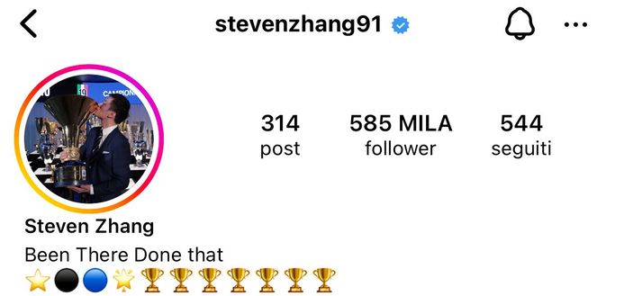Zhang, nuova bio Instagram: non più ‘presidente’, ma rimane un tocco di nerazzurro- immagine 2