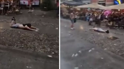 VIDEO / Tifosi Newcastle scatenati a Milano: “scivolano” sotto al diluvio