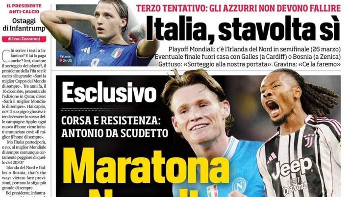 Il Napoli sui media: le prime pagine dei quotidiani di oggi- immagine 1